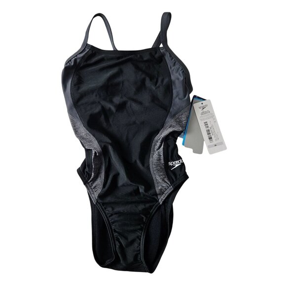Speedo Womens Pro LT One-Piece Swimsuit Black & Gray Size 26 Competitive Pool - Picture 3 of 9